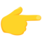Backhand Index Pointing Right emoji on Messenger